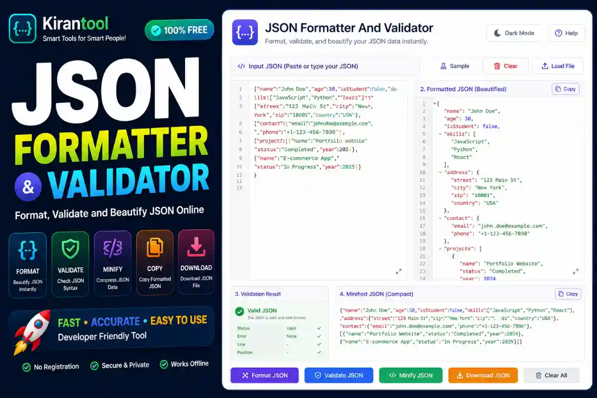 JSON Formatter And Validator