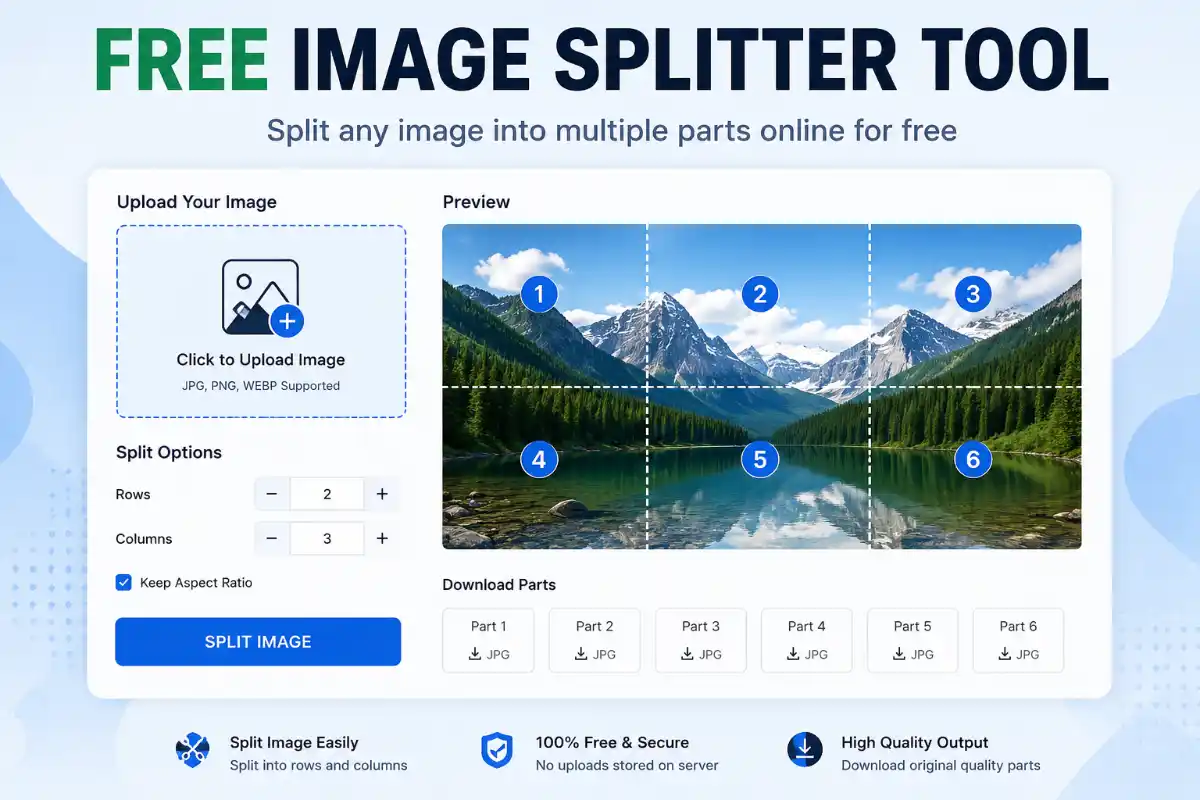 Free Image Splitter Tool Online: Free Online Image Splitter – Split JPG, PNG & WebP Images
