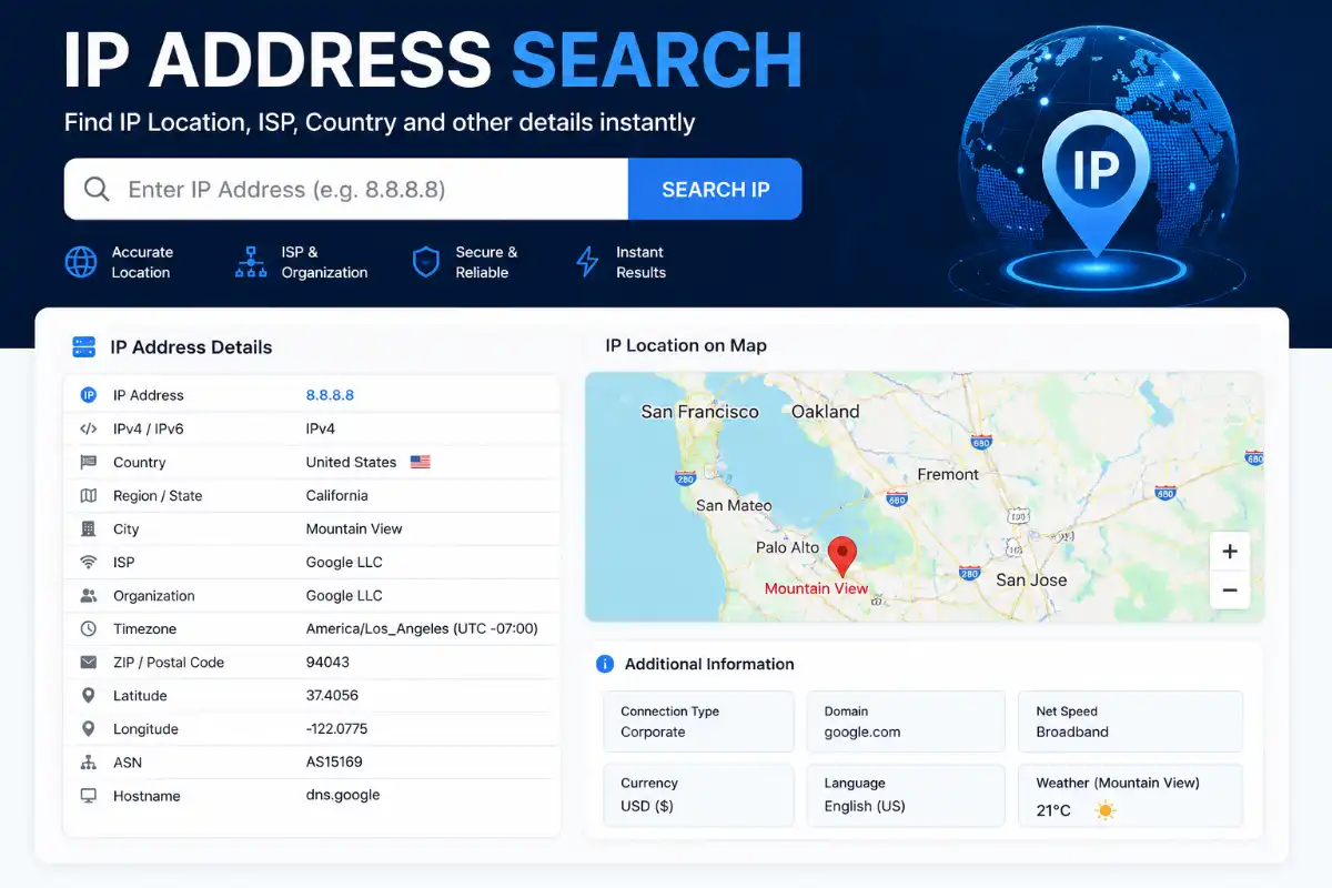 Free IP Address Lookup Tool